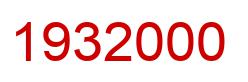 Number 1932000 red image