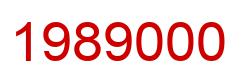 Number 1989000 red image