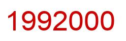 Number 1992000 red image