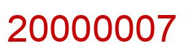 Number 20000007 red image