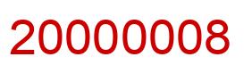 Number 20000008 red image