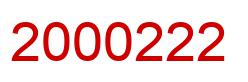 Number 2000222 red image