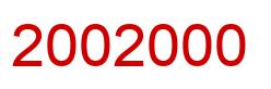 Número 2002000 imagen rojo
