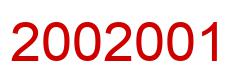 Number 2002001 red image