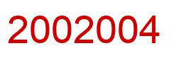 Number 2002004 red image