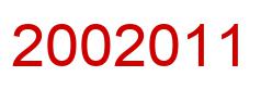 Number 2002011 red image