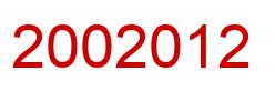 Número 2002012 imagen rojo