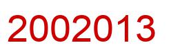 Number 2002013 red image