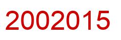 Number 2002015 red image
