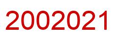Number 2002021 red image