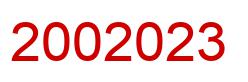 Número 2002023 imagen rojo