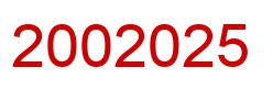 Número 2002025 imagen rojo
