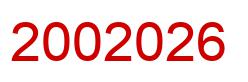 Number 2002026 red image