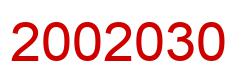 Número 2002030 imagen rojo