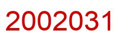 Number 2002031 red image