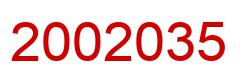 Number 2002035 red image
