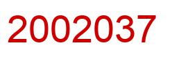 Number 2002037 red image