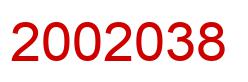Number 2002038 red image