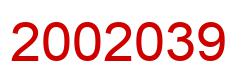 Number 2002039 red image