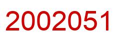 Number 2002051 red image