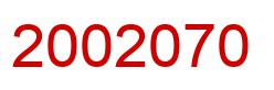 Number 2002070 red image