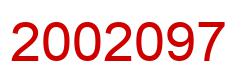 Number 2002097 red image
