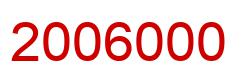 Número 2006000 imagen rojo