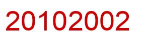 Number 20102002 red image