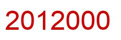 Number 2012000 red image
