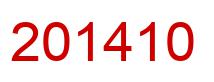 Number 201410 red image