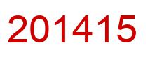 Number 201415 red image