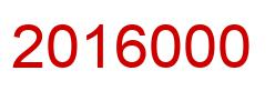 Número 2016000 imagen rojo
