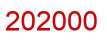 Número 202000 imagen rojo