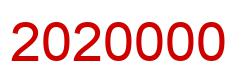 Número 2020000 imagen rojo