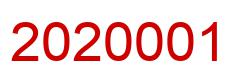 Number 2020001 red image