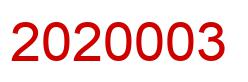 Number 2020003 red image
