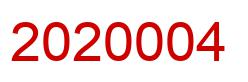 Zahl 2020004 rot Bild