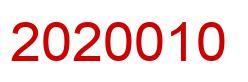 Number 2020010 red image