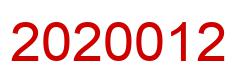 Number 2020012 red image