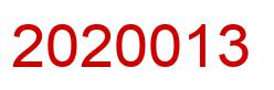 Number 2020013 red image