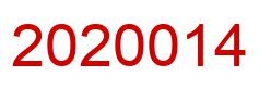 Number 2020014 red image