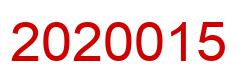 Number 2020015 red image