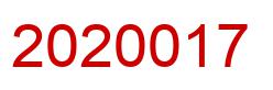 Number 2020017 red image