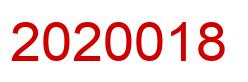 Number 2020018 red image