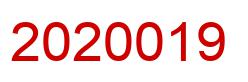 Number 2020019 red image