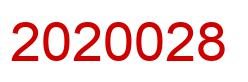 Number 2020028 red image