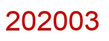 Zahl 202003 rot Bild
