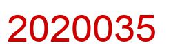 Number 2020035 red image