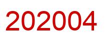 Zahl 202004 rot Bild