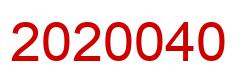 Number 2020040 red image